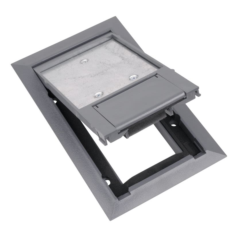 Thomas & Betts Steel City® 664-CST-SW-GRY Non-Metallic Floor Box Cover With 5/32 in Steel Plate, 8-1/8 in L x 5-1/8 in W, Polycarbonate